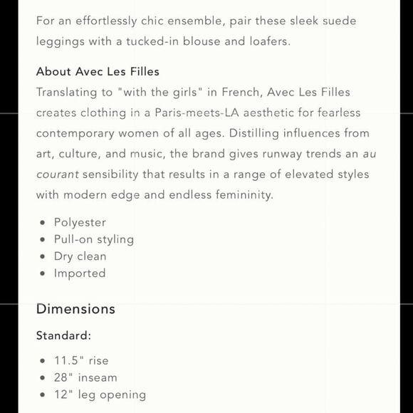 Anthropologie | Avec Les Filles Slit-Front Sueded Leggings Size XS - Picture 5 of 8